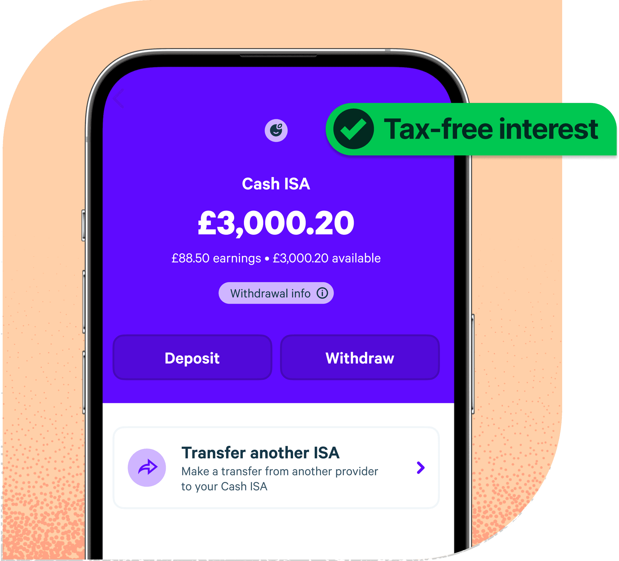A screenshot of the Plum cash ISA