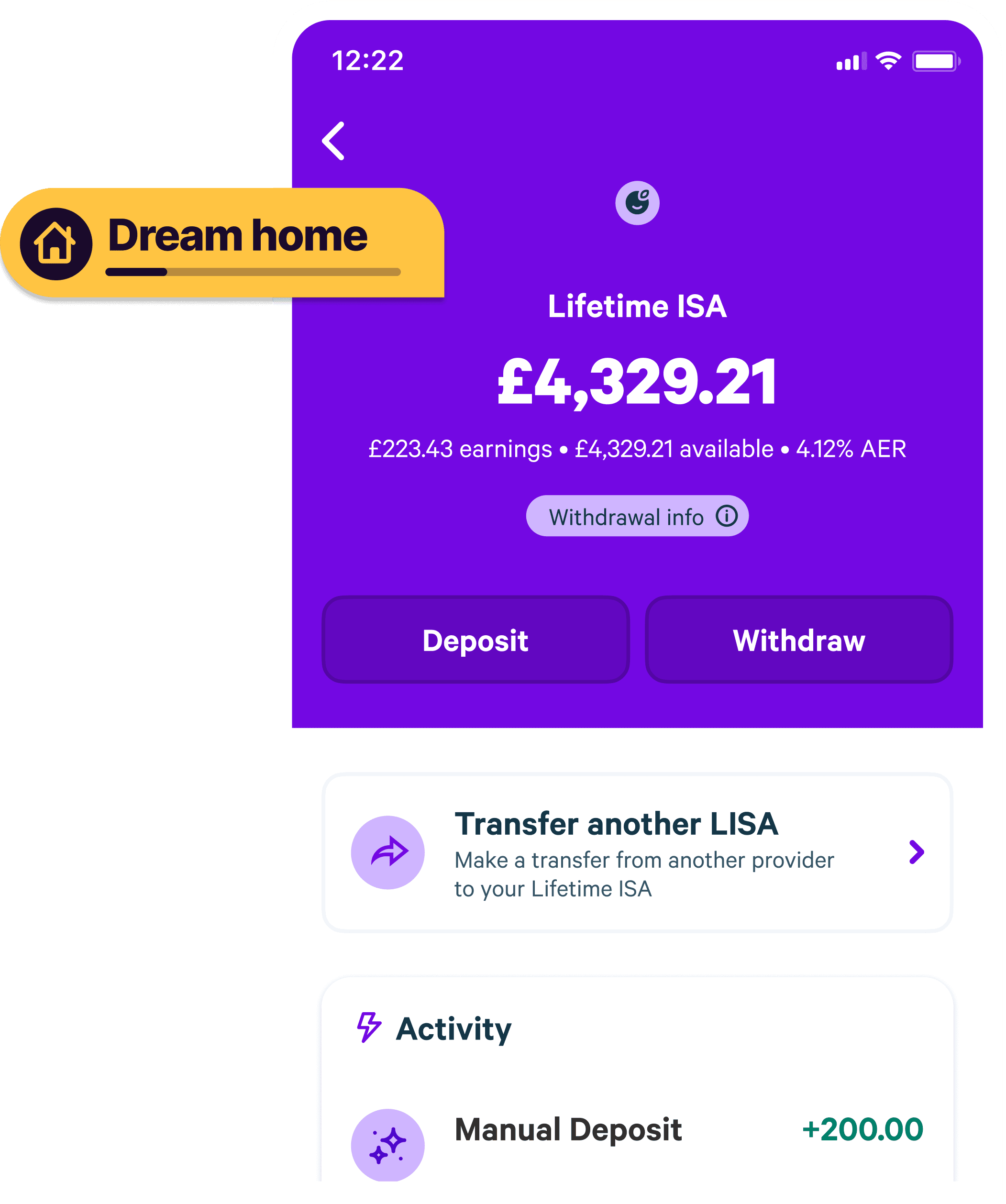 LISA First Deposit Success Phone Screen