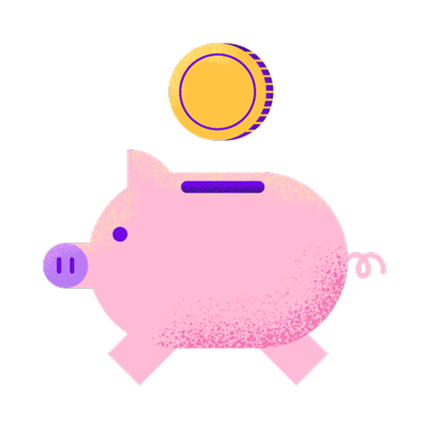 Pink piggy bank illustration