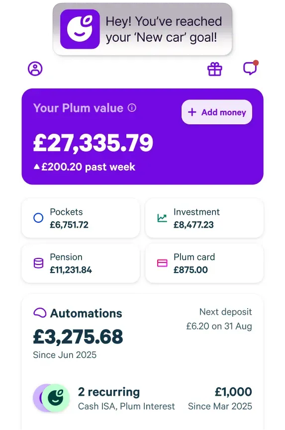 Desktop image showing automations and phone screen with split my deposits and rainy days automations