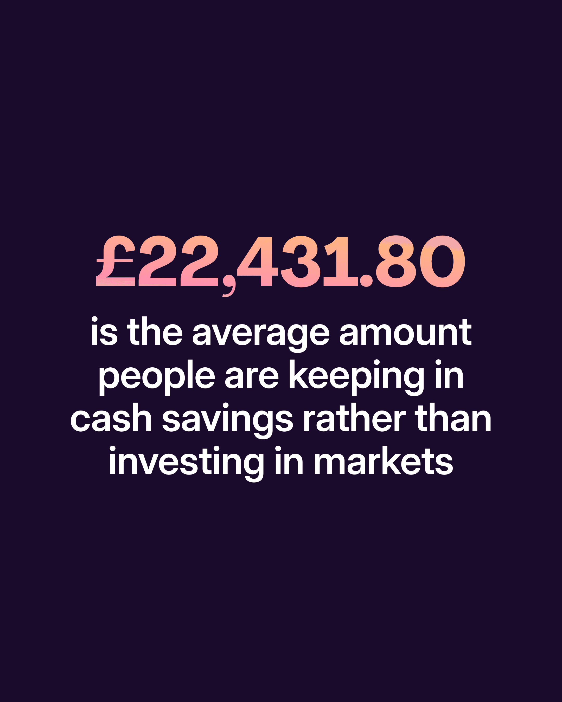 £22,431.80 average sat in cash rather than investing infographic