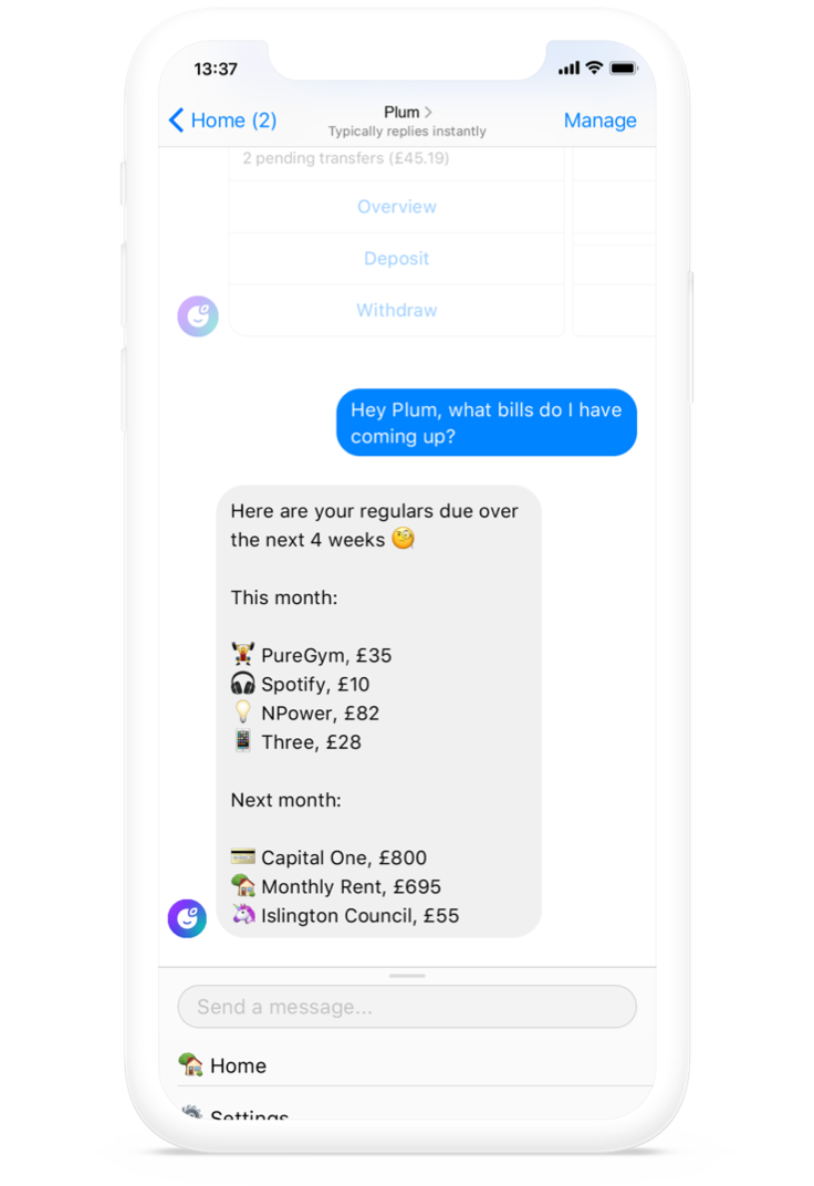 Plum Your Money S Best Friend - plum savings in facebook messenger